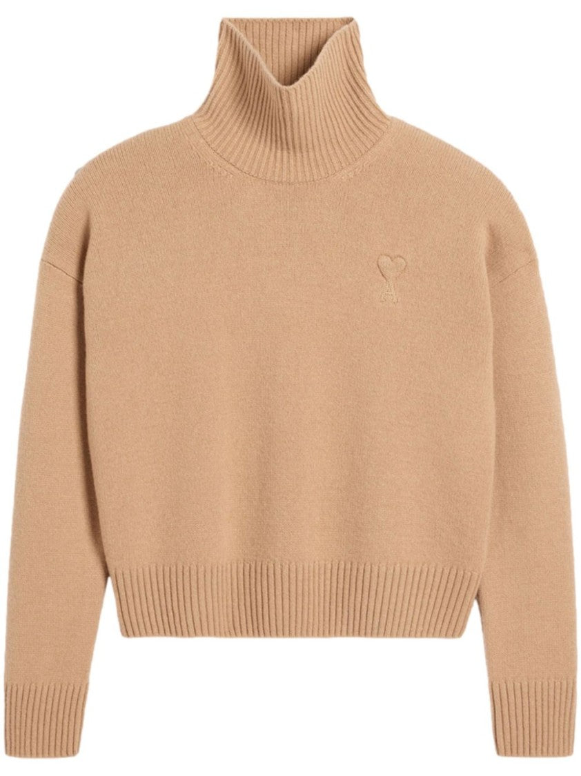 Ami Paris High-Neck Relaxed Fit Sweater