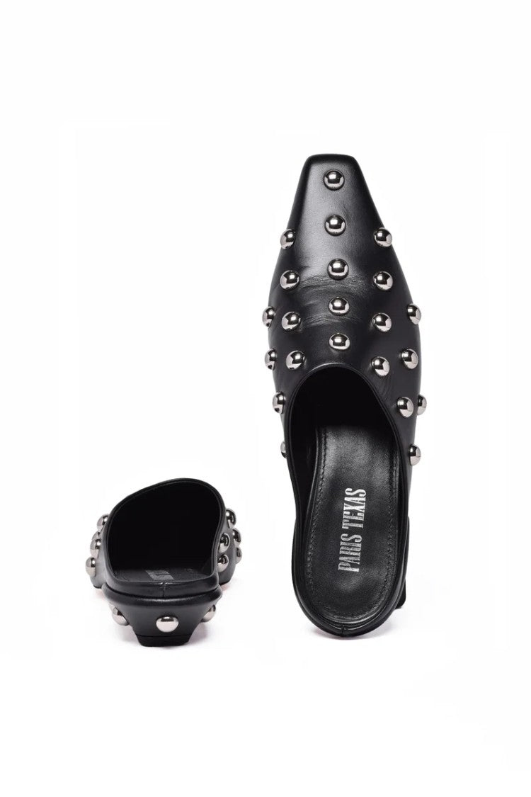 Paris Texas Pointed-Toe Black Mules