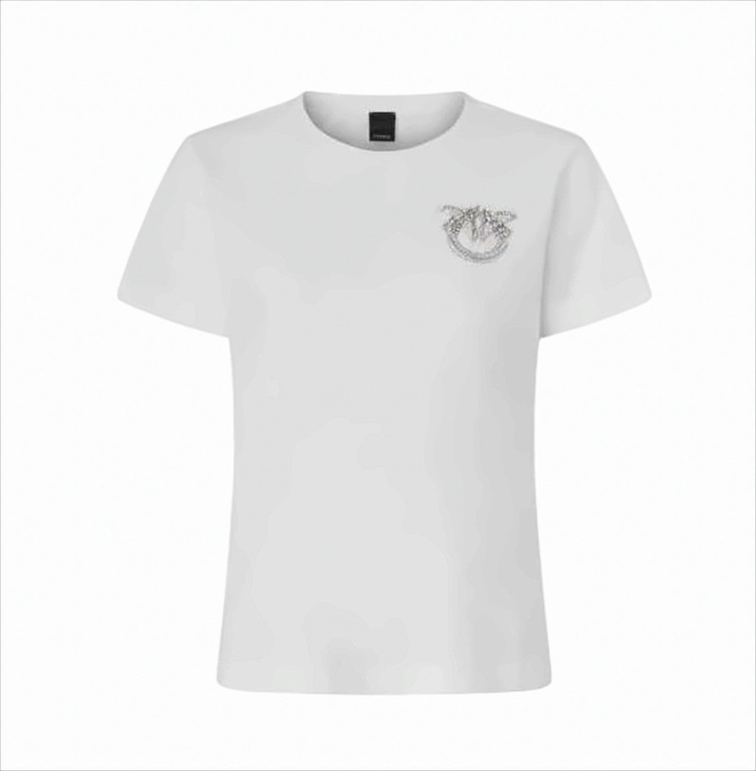 Pinko Embellished Cotton Jersey T-Shirt With Round Neckline