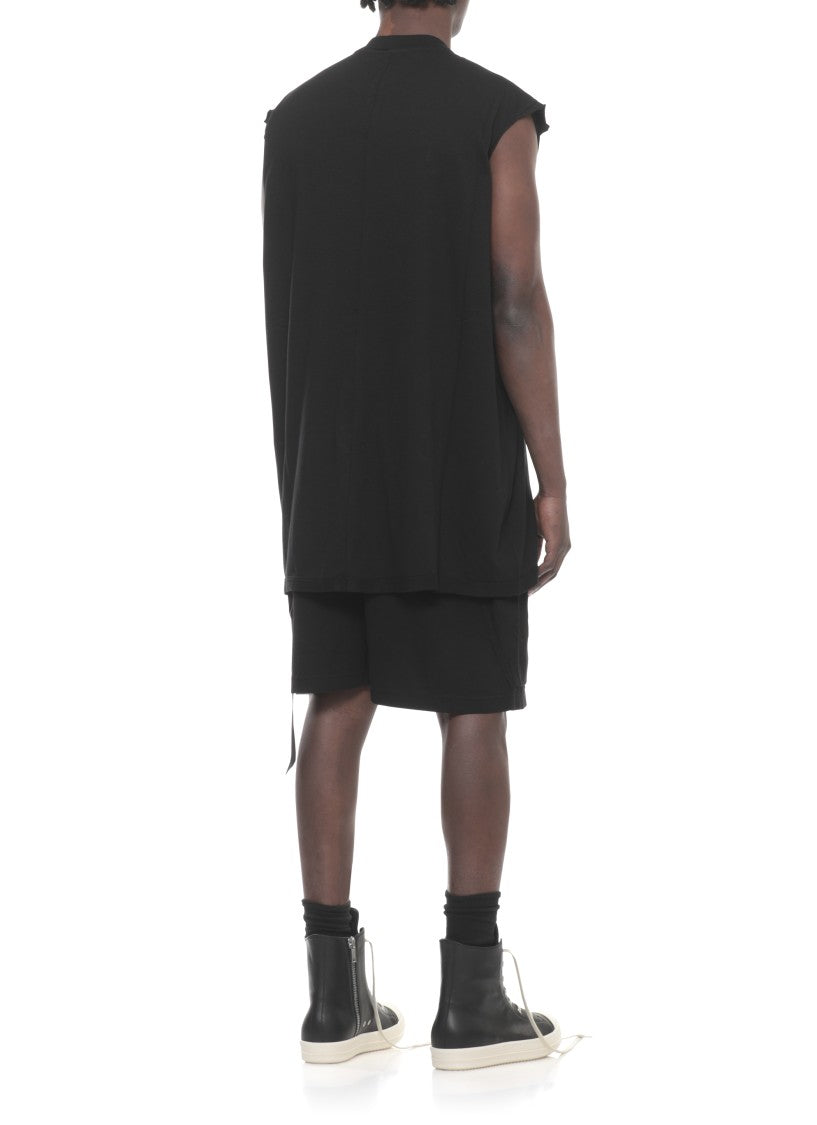 Drkshdw By Rick Owens Black Tarp Sleeveless Cotton T-Shirt