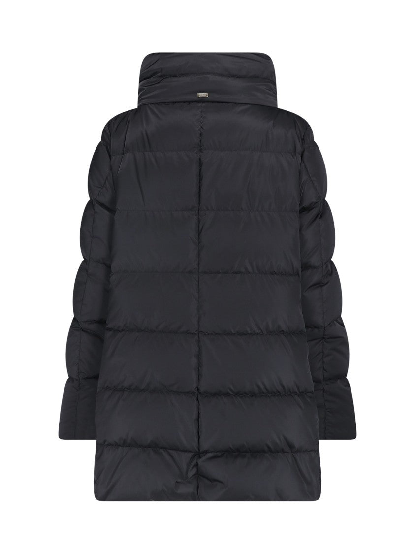 Herno Black Technical Fabric Down Jacket