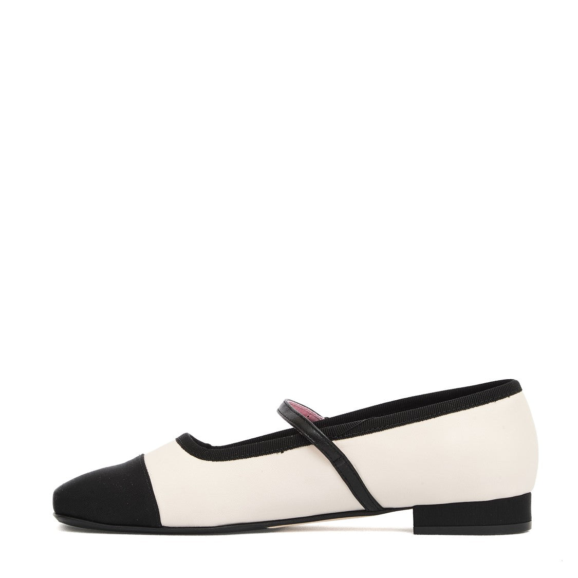 Carel Paris Ballerina Pelle Bianca E Canetè Nero