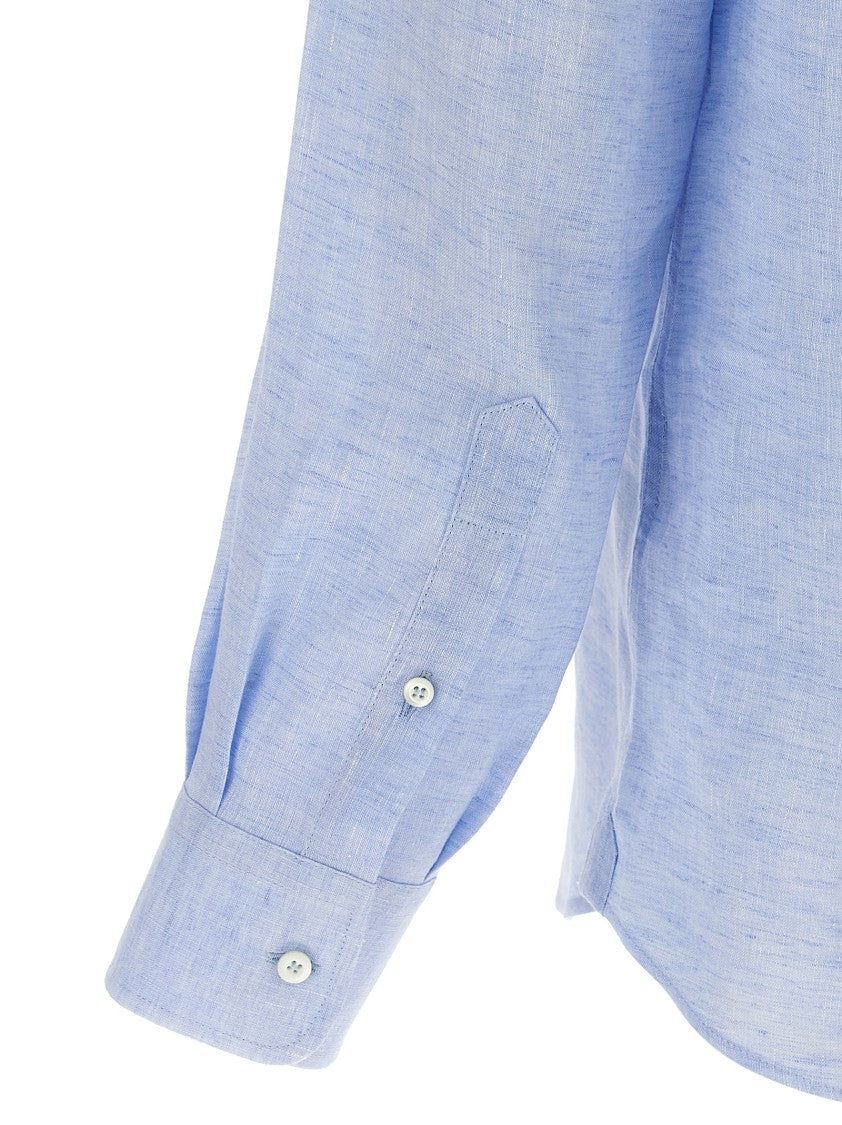 Brunello Cucinelli Mélange Linen Shirt With French Collar