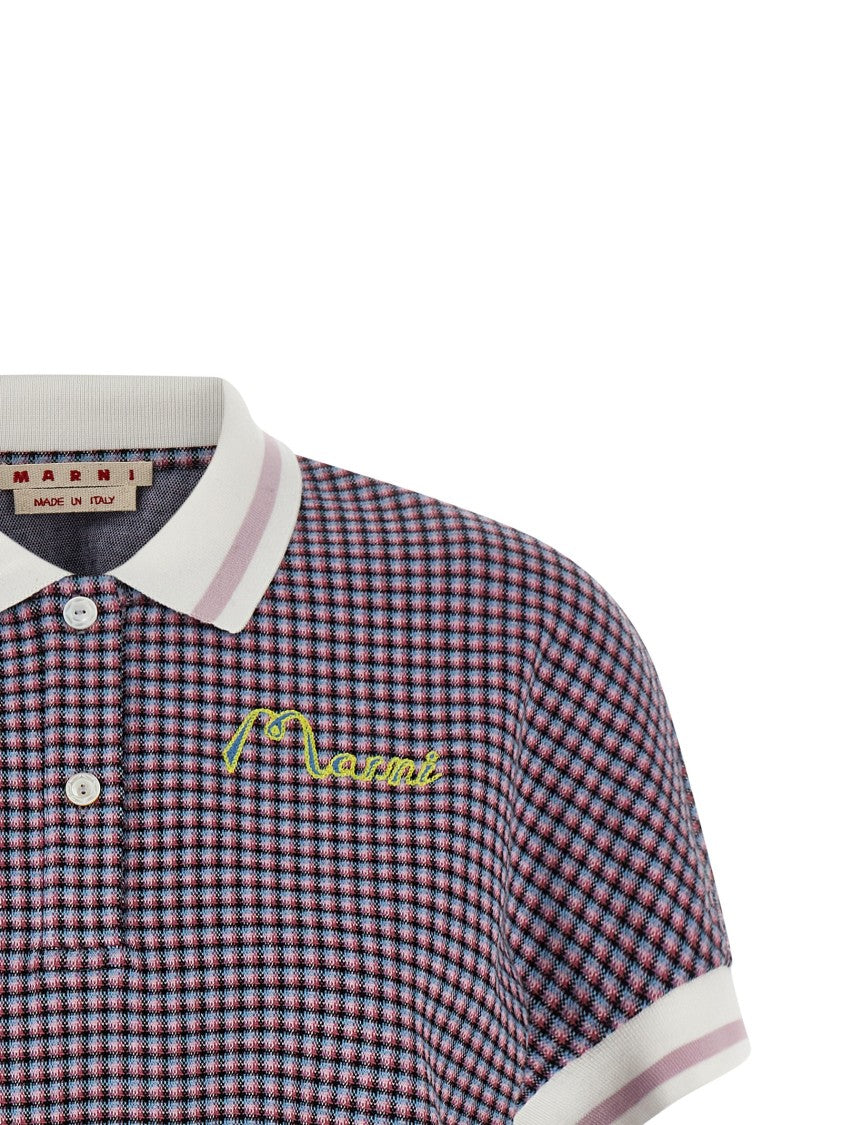 Marni Check Viscose Blend Polo Shirt