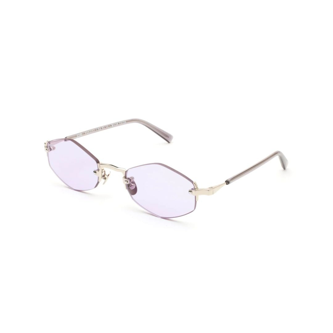 Gast Lunar Geometric Lens Silver Sunglasses With Purple Tint