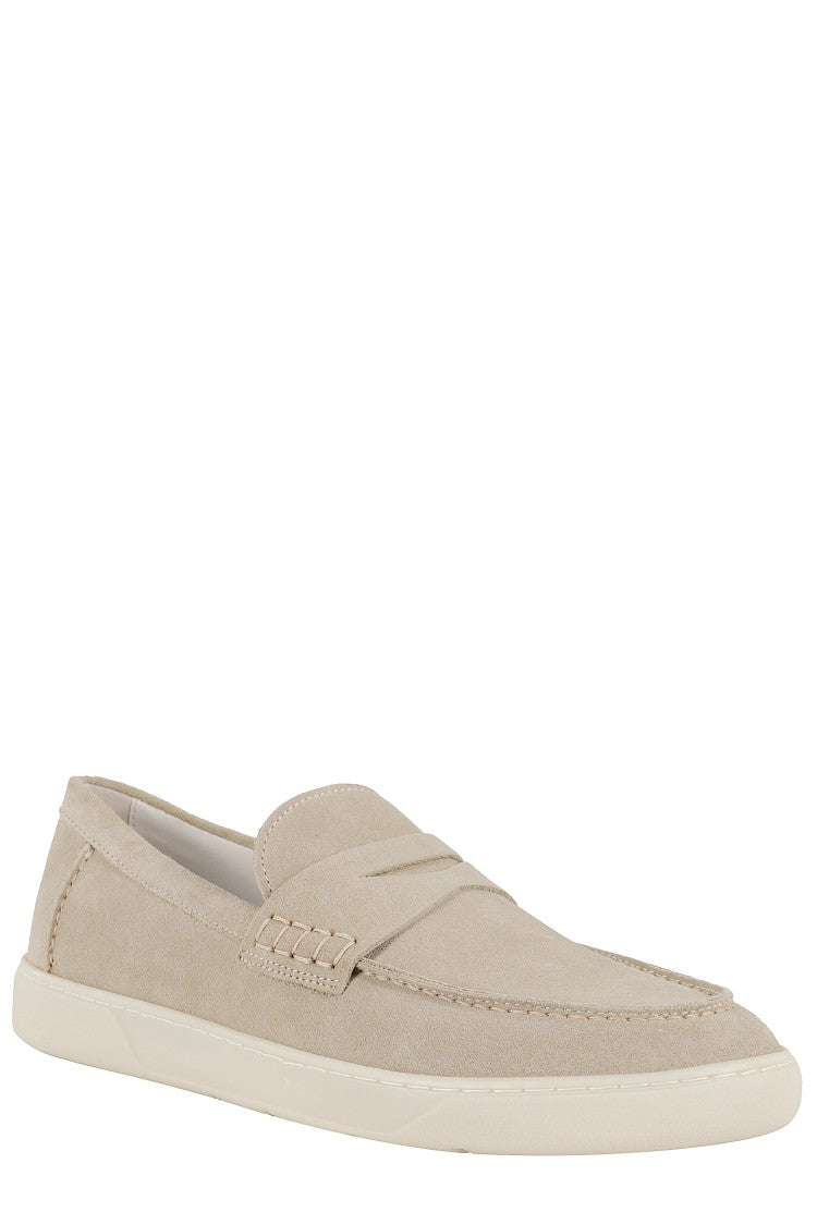 Hogan Suede Moccasin With Stitched Mask And Memory Foam Insole