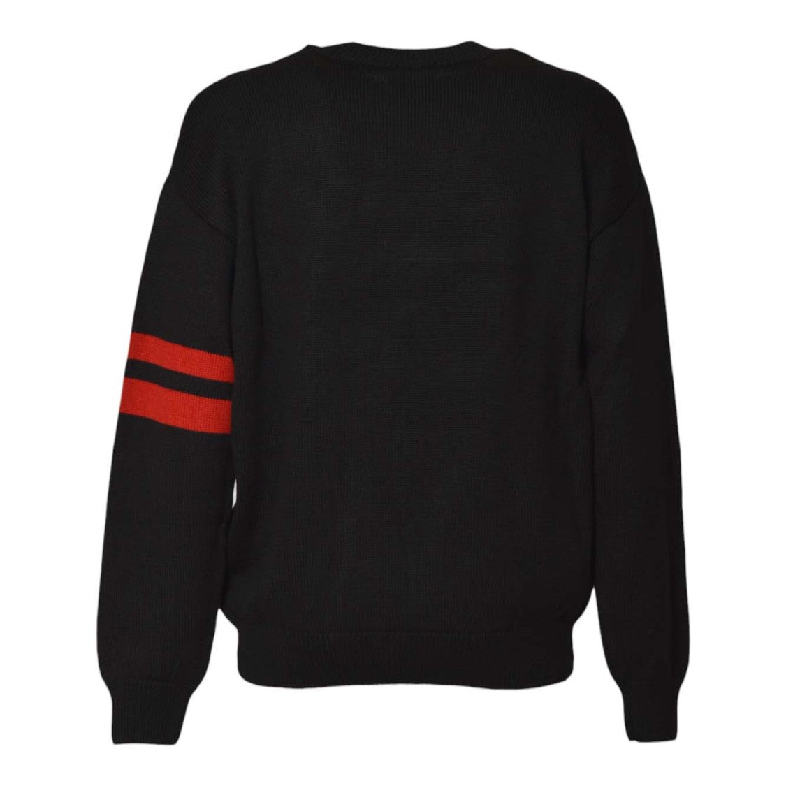 Gcds Crew Neck Sweater With Bold Logo And Striped Accents