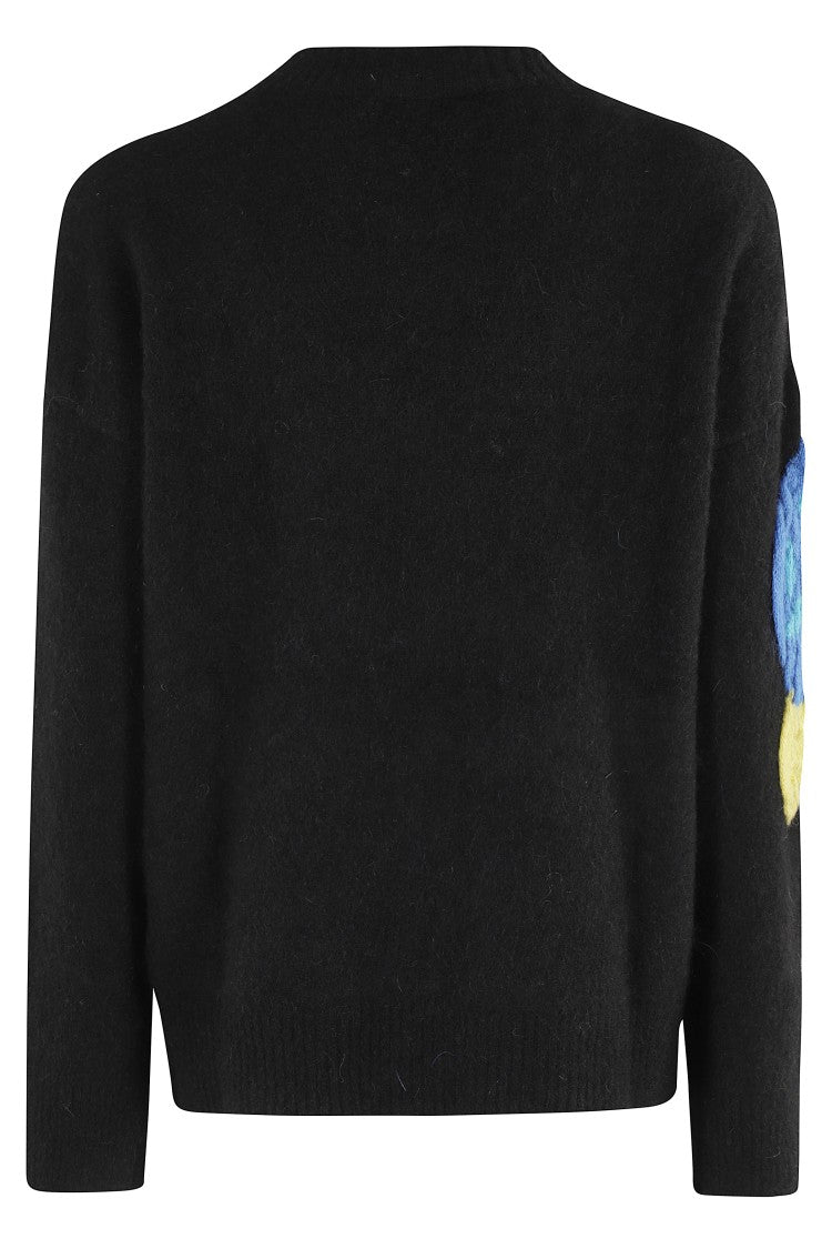 Blumarine Floral Embroidered Crew Neck Knit