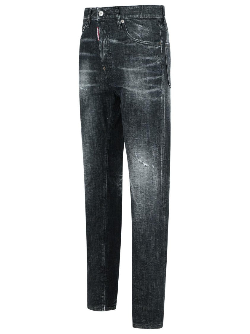 Dsquared2 Dark-Washed Denim Pants With Distressed Detailing