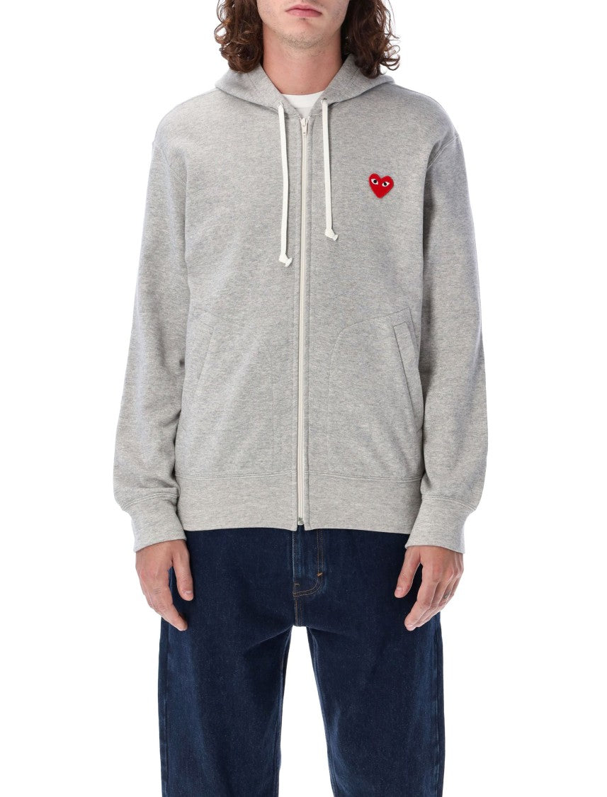 Comme Des Garçons Red Heart Zipped Hoodie