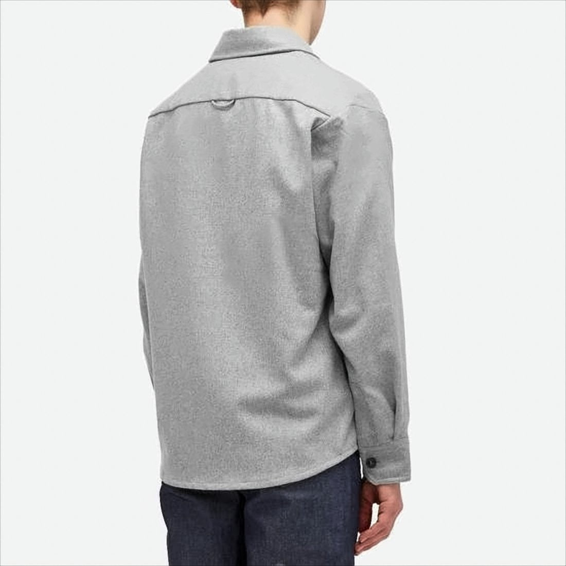 A.P.C. Classic Grey Long-Sleeve Shirt With Button-Down Front And Chest Pocket