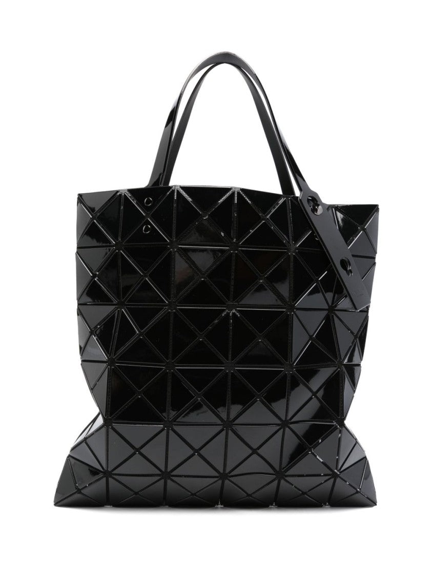Bao Bao Issey Miyake Glossy Black Geometric Design Tote Bag