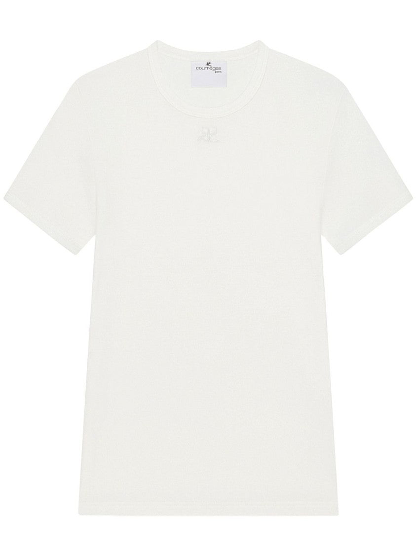 Courrèges Tailored White Crew Neck T-Shirt