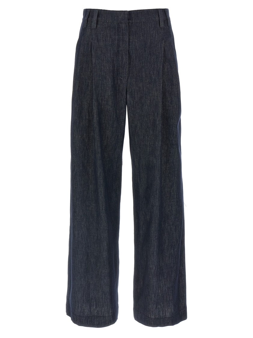 Brunello Cucinelli High-Waisted Wide Leg Denim Jeans