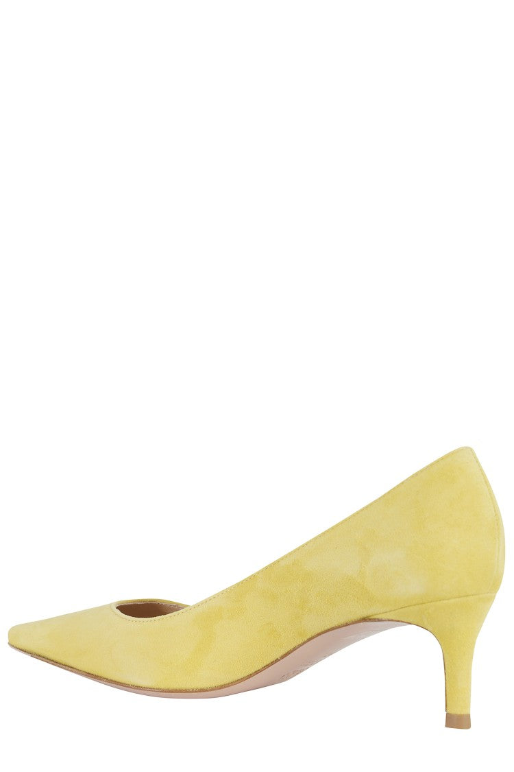 Roberto Festa Yellow Cerere Suede Leather Pumps