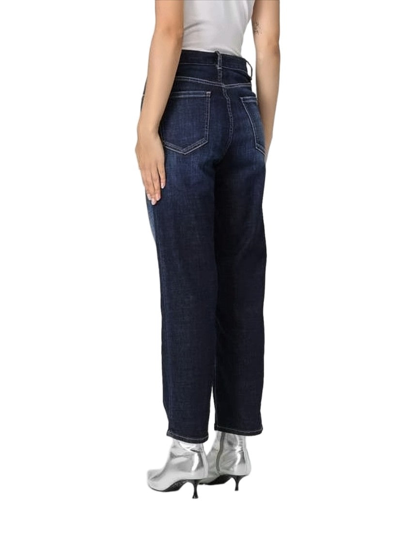 Dsquared2 Mid-Rise Indigo Denim Pants With Straight-Leg Silhouette