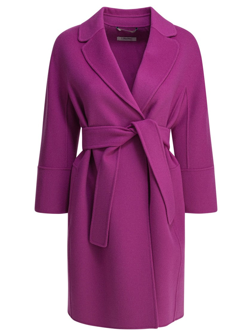 Max Mara Mid-Length Fuchsia Wool Coat