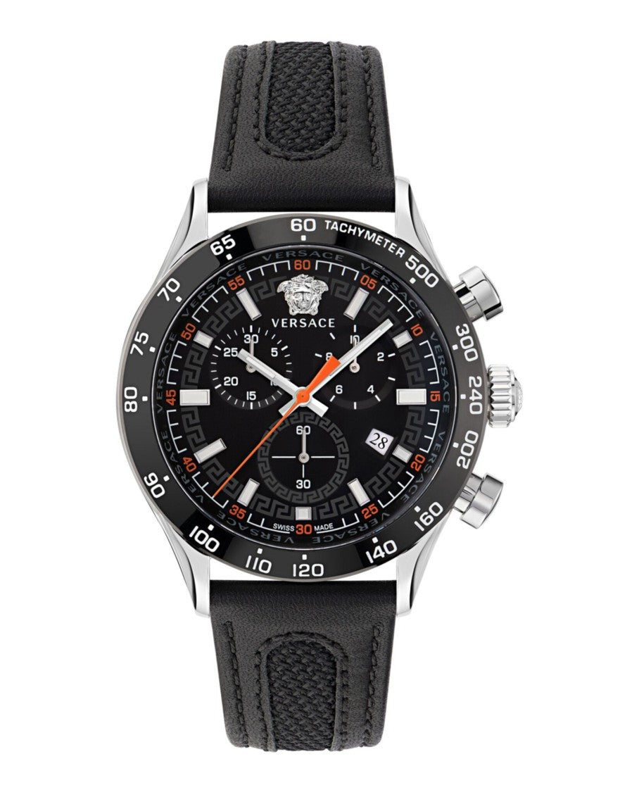 Versace Hellenyium Chrono Leather Watch