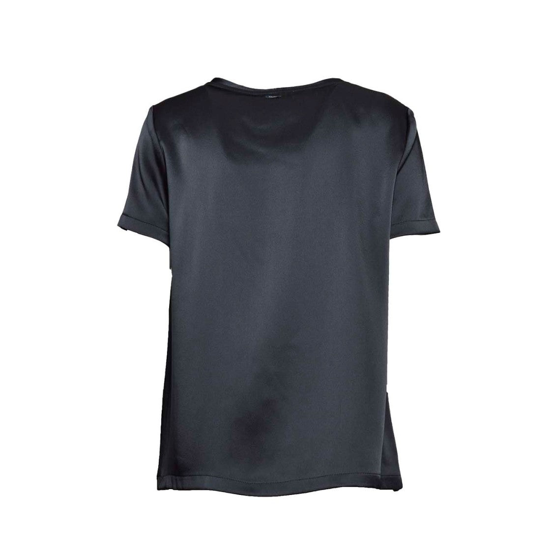 Max Mara Rebecca T-Shirt In Black Viscose Satin