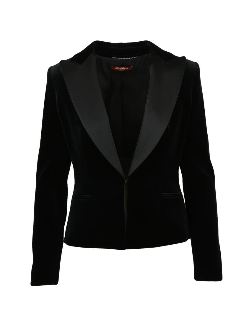 Max Mara Black Cotton Velvet Blazer