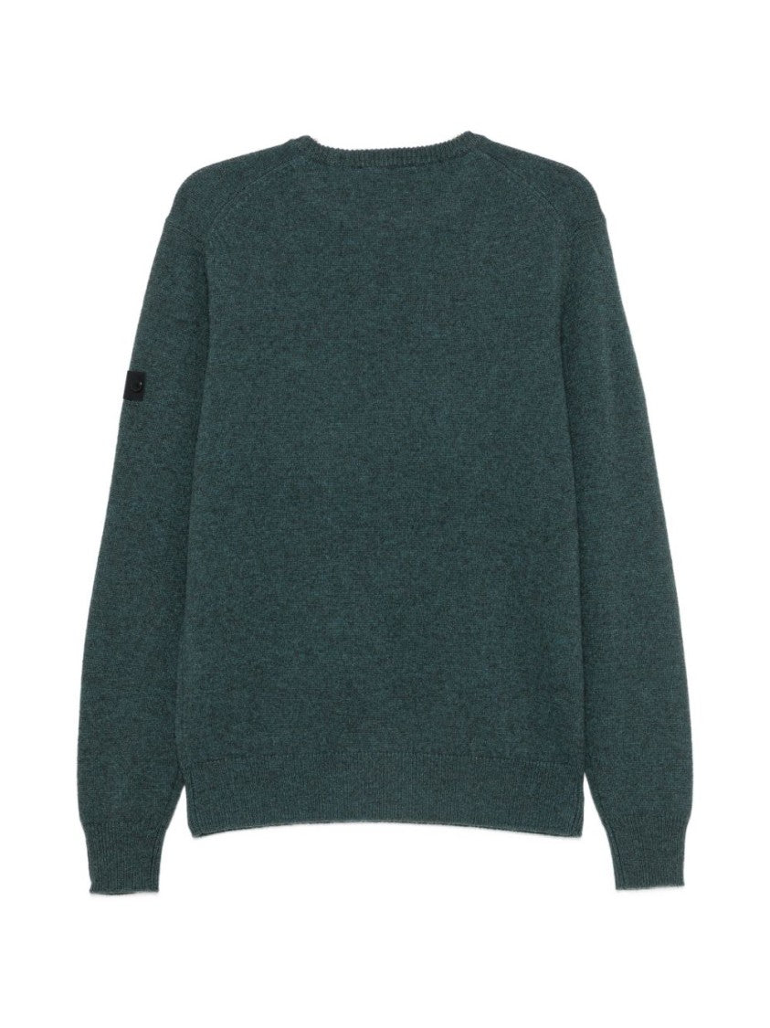 Peuterey Crew-Neck Sweater With Subtle Heathered Texture And Logo Patch