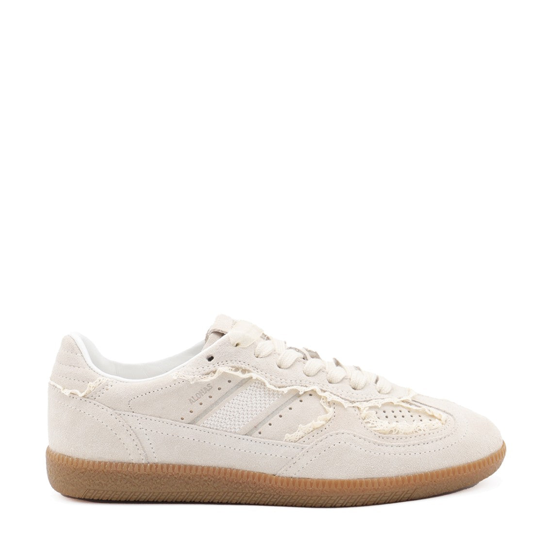 Alohas Tb 490 Cream Crochet Leather Lace-Up Sneakers