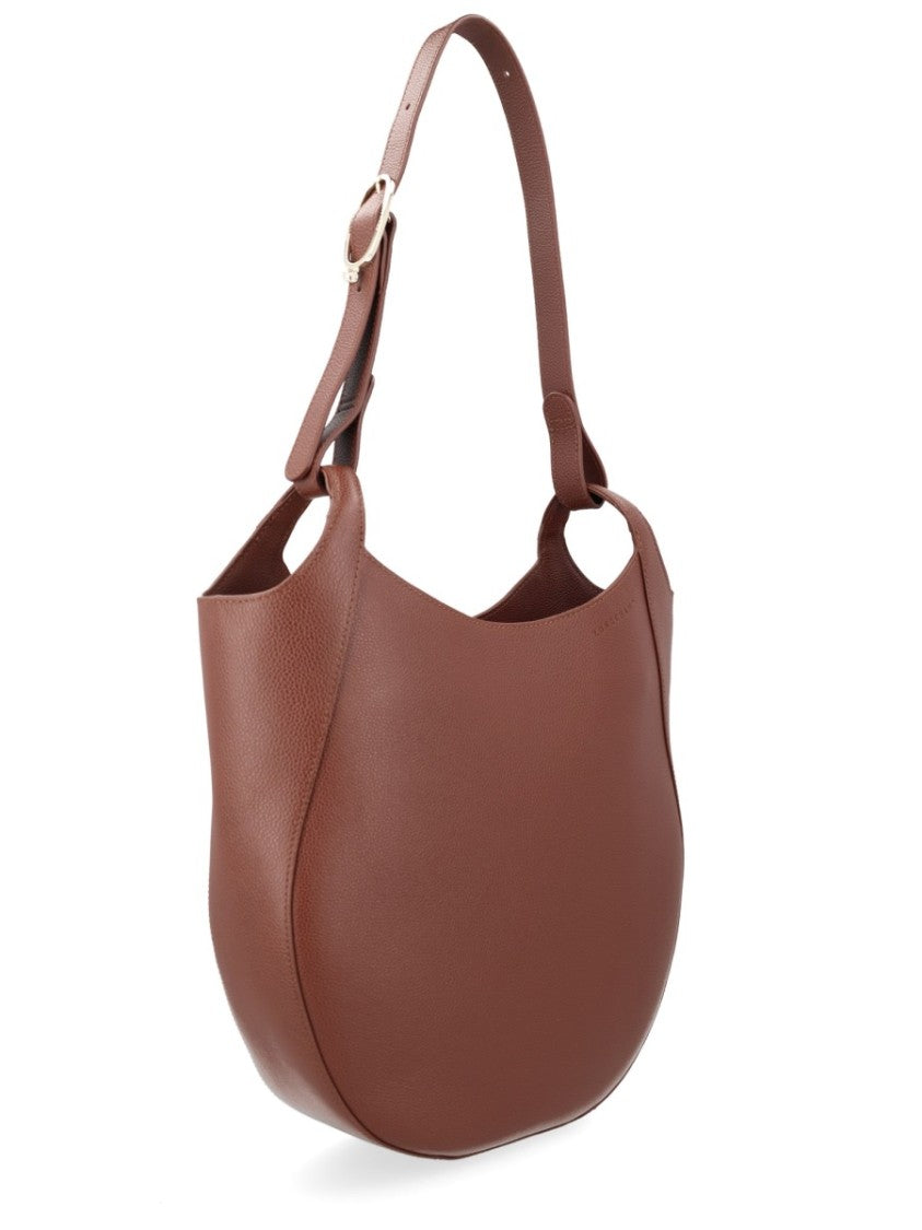 Longchamp Large Hobo Bag With Adjustable Shoulder Strap And Minimalist Design