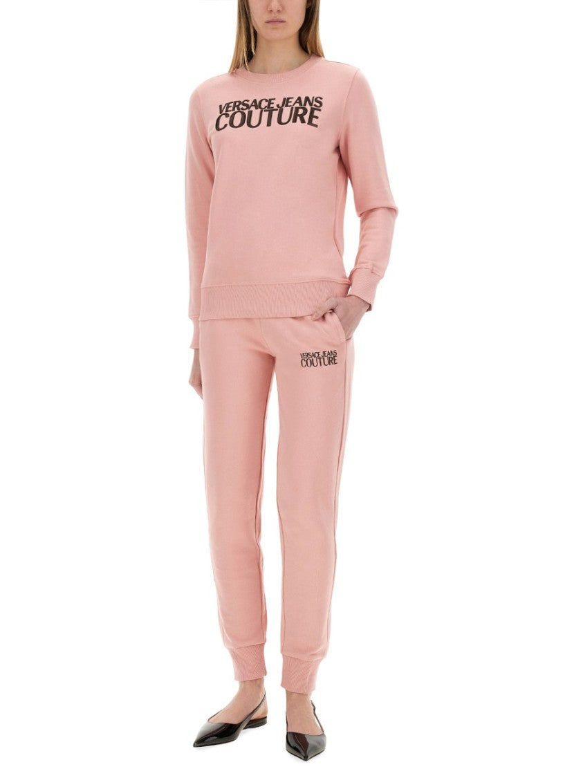 Versace Jeans Couture Cotton Sweatshirt With Bold Logo Design
