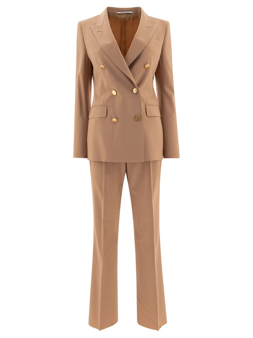 Tagliatore Beige Wool-Elastan Blend Suit