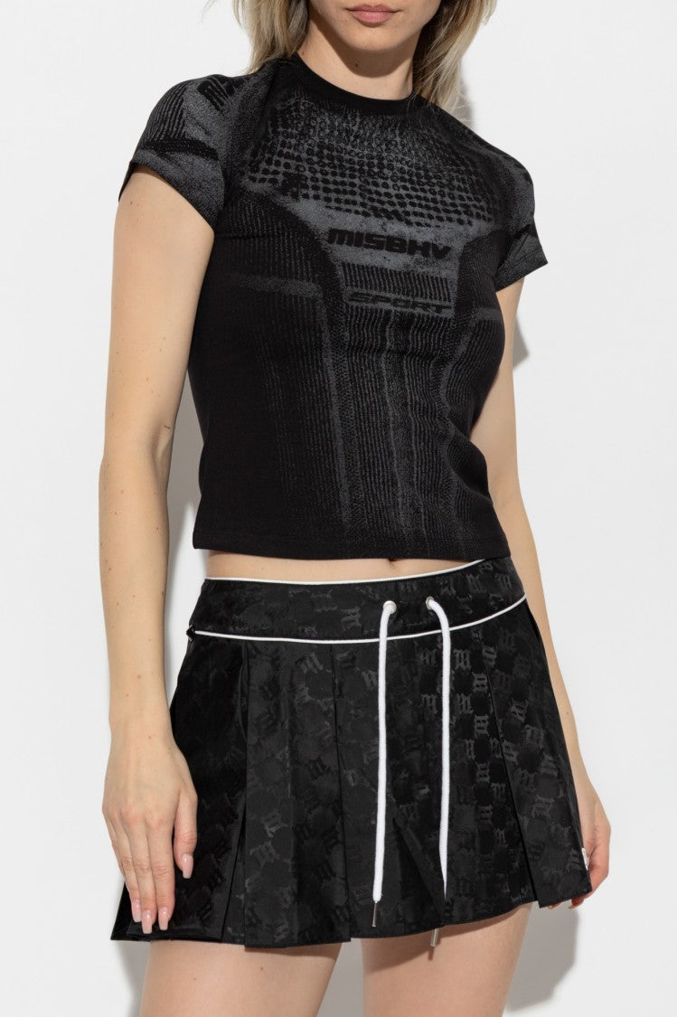 Misbhv Fitted Top With Futuristic Geometric Pattern
