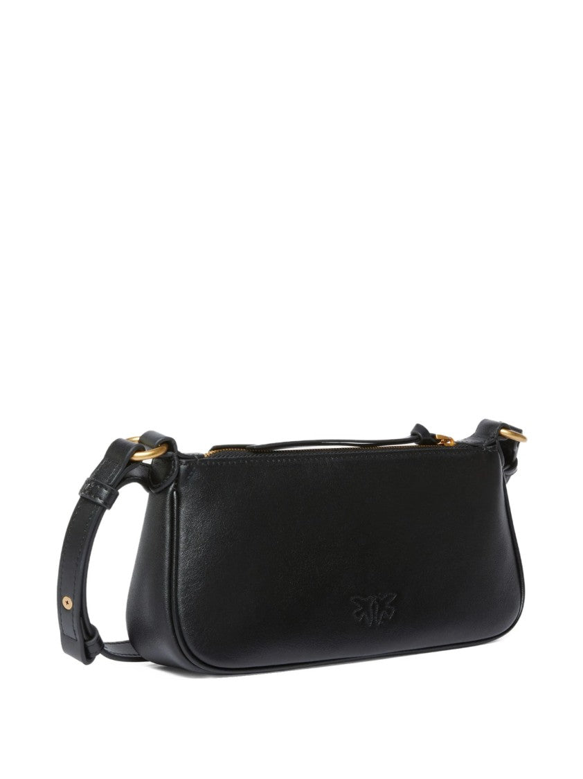 Pinko Structured Handbag With Smooth Black Leather Finish