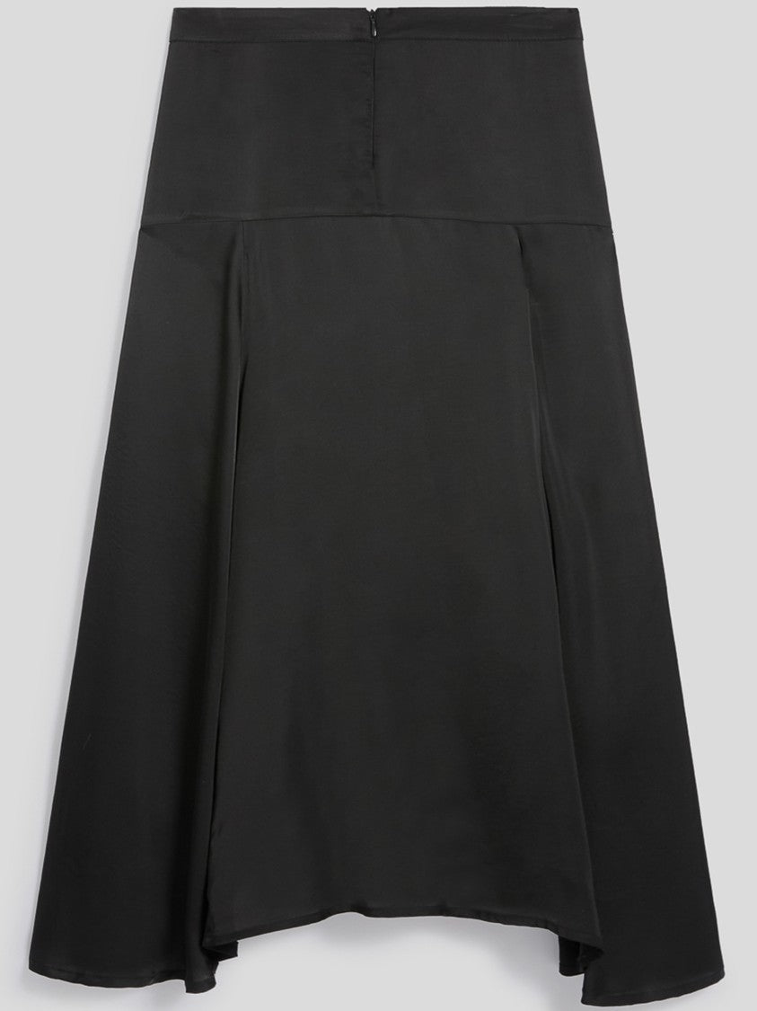Pence Flared Fabric Midi Skirt