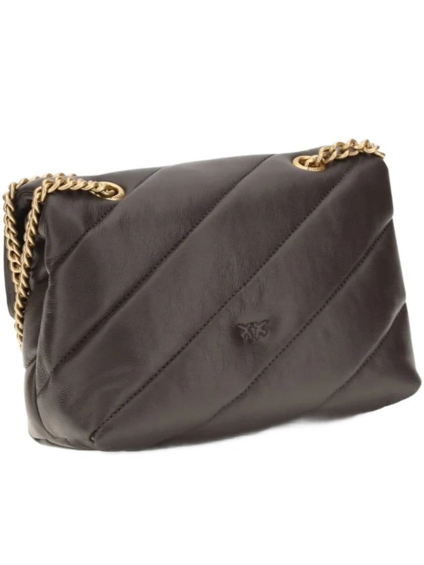 Pinko Quilted Nappa Leather Mini Shoulder Bag With Gold-Tone Clasp