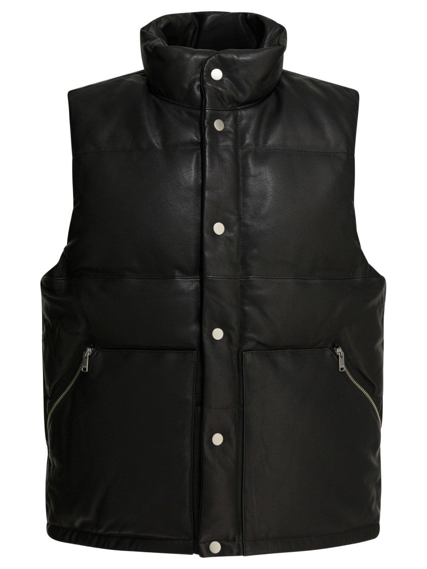 Nonnative Quilted Sleeveless Jacket With High Padded Collar And Zippered Pockets