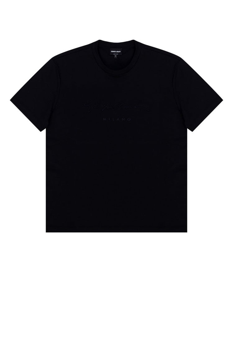 Giorgio Armani Black Short Sleeve T-Shirt With Crew Neckline