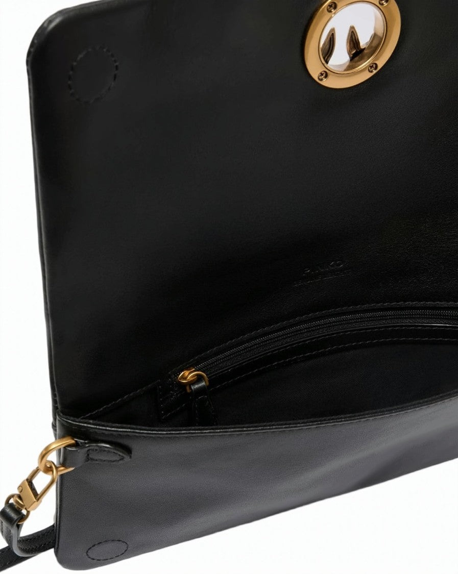 Pinko Click Soft Horizontal Soft Leather Clutch