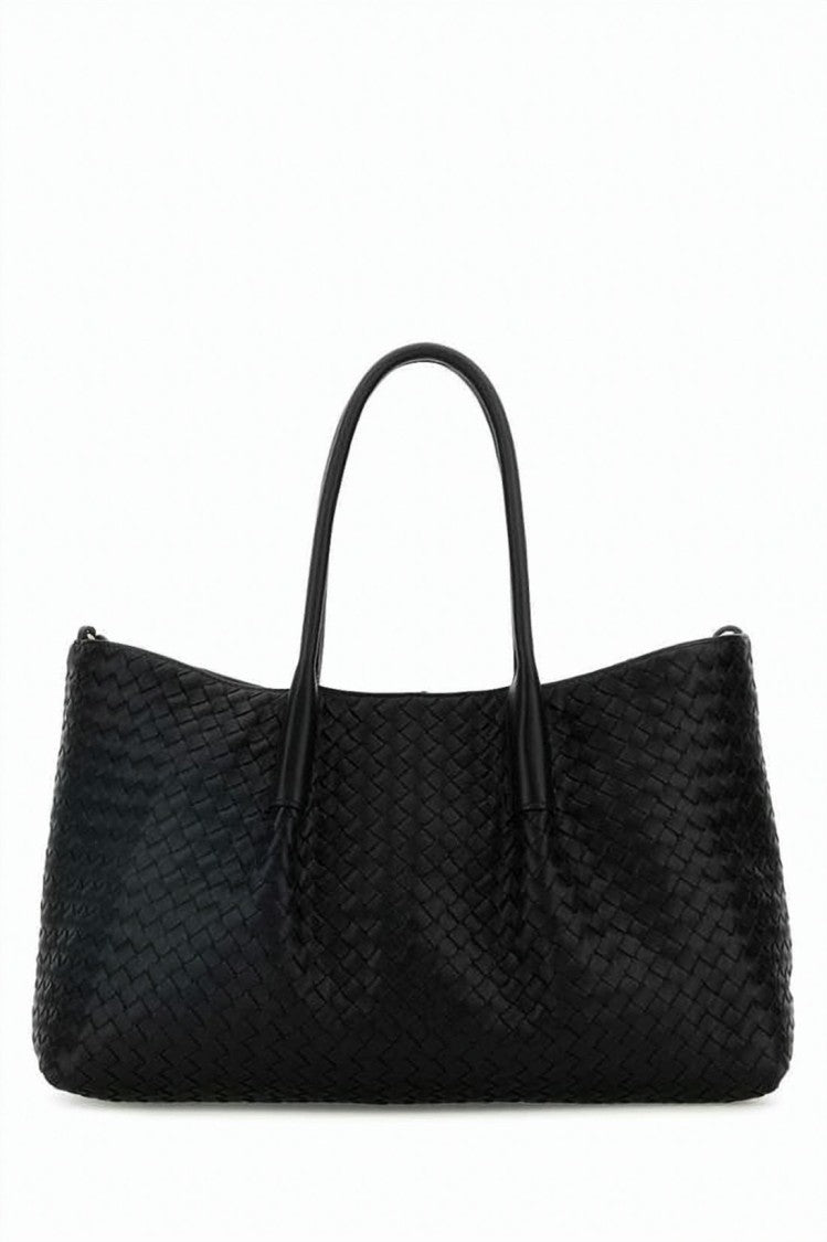 Bottega Veneta Large Woven Calf Leather Shoulder Bag With Suede Lining