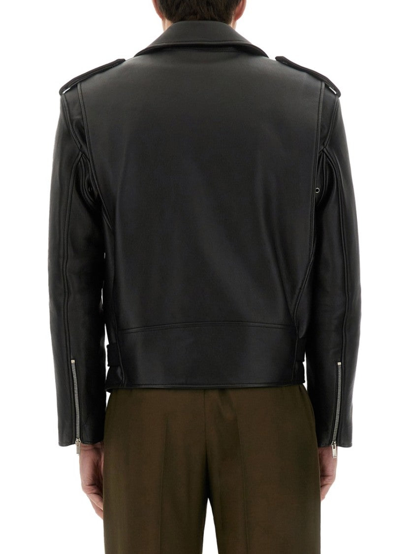 Saint Laurent Classic Biker Jacket In Smooth Lamb Leather