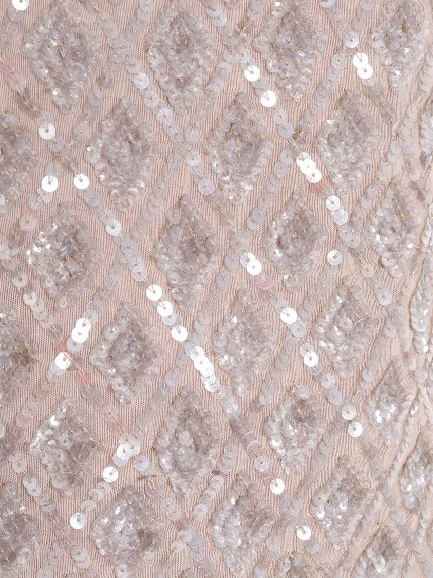 P.A.R.O.S.H. Textured Sleeveless Top With Sequined Diamond Pattern