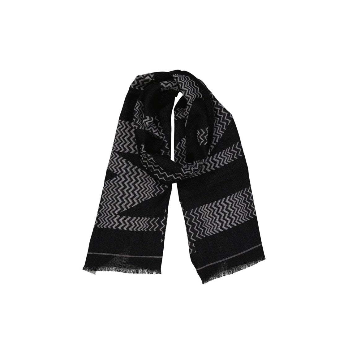 Missoni Fringed Black Wool Scarf