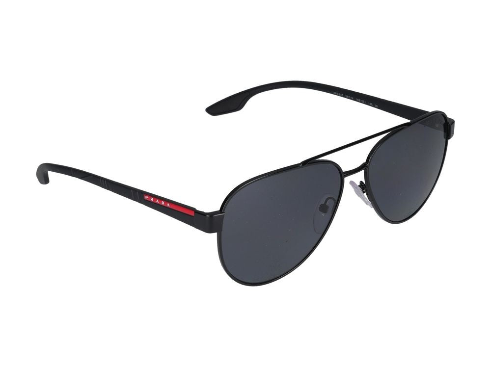 Prada Linea Rossa Red Aviator-Style Metal Sunglasses