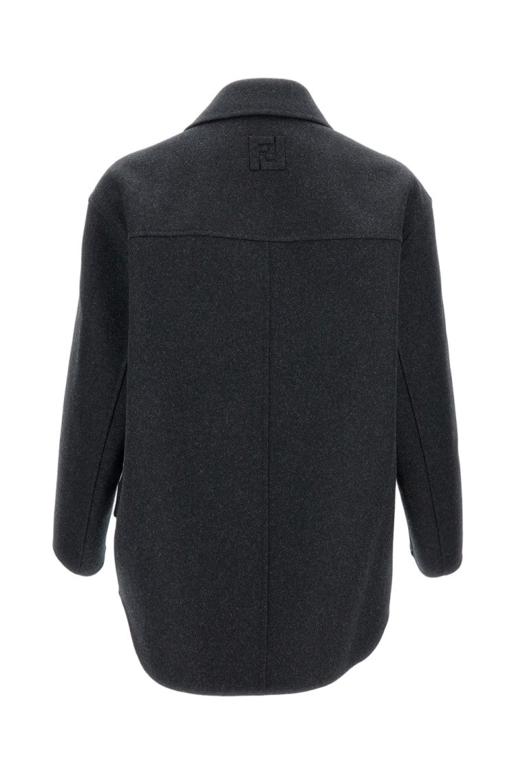 Fendi Double-Breasted Oversized Wool Jacket