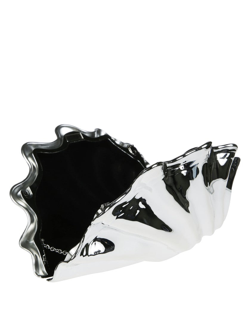J. W. Anderson Sculptural Black Clutch With Glossy Shell Design