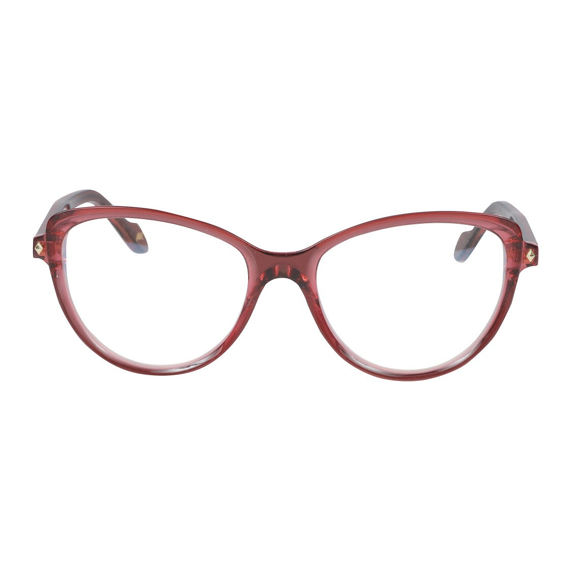 Kador Melany Glamour-V Translucent Reddish Cat-Eye Sunglasses With Gold Accents