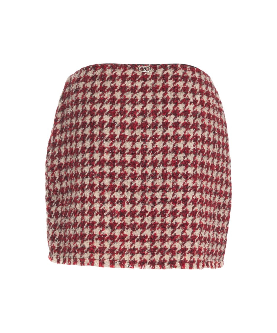 Liu Jo Mini Skirt With Houndstooth Pattern
