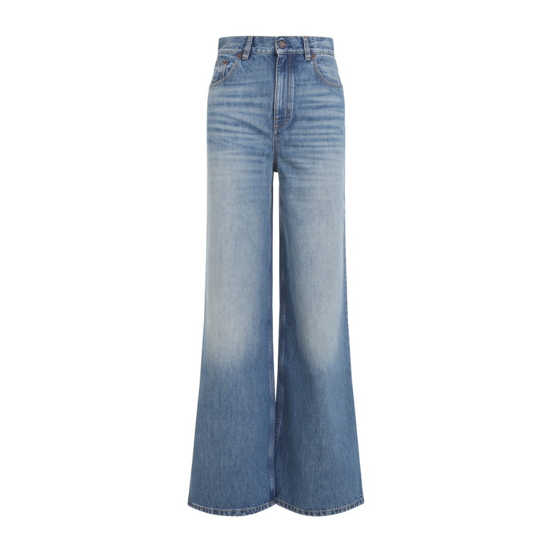 Chloé High-Waisted Wide-Leg Jeans With Faded Blue Wash