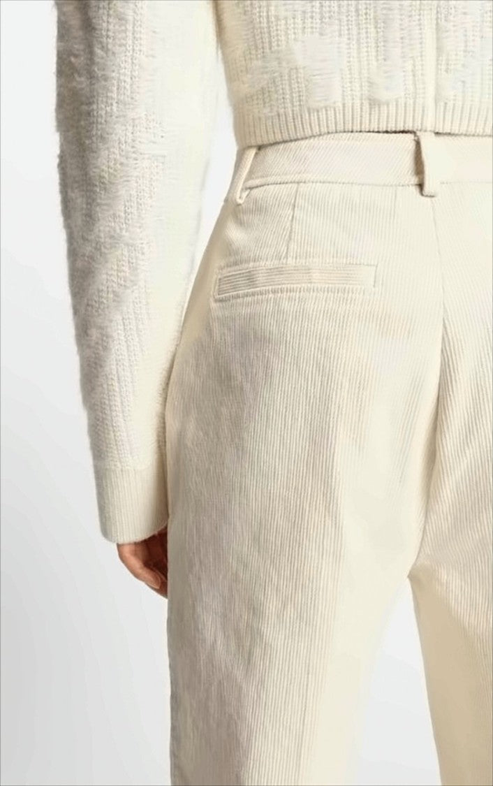 Boss Corduroy Straight-Fit Pants With Pleats