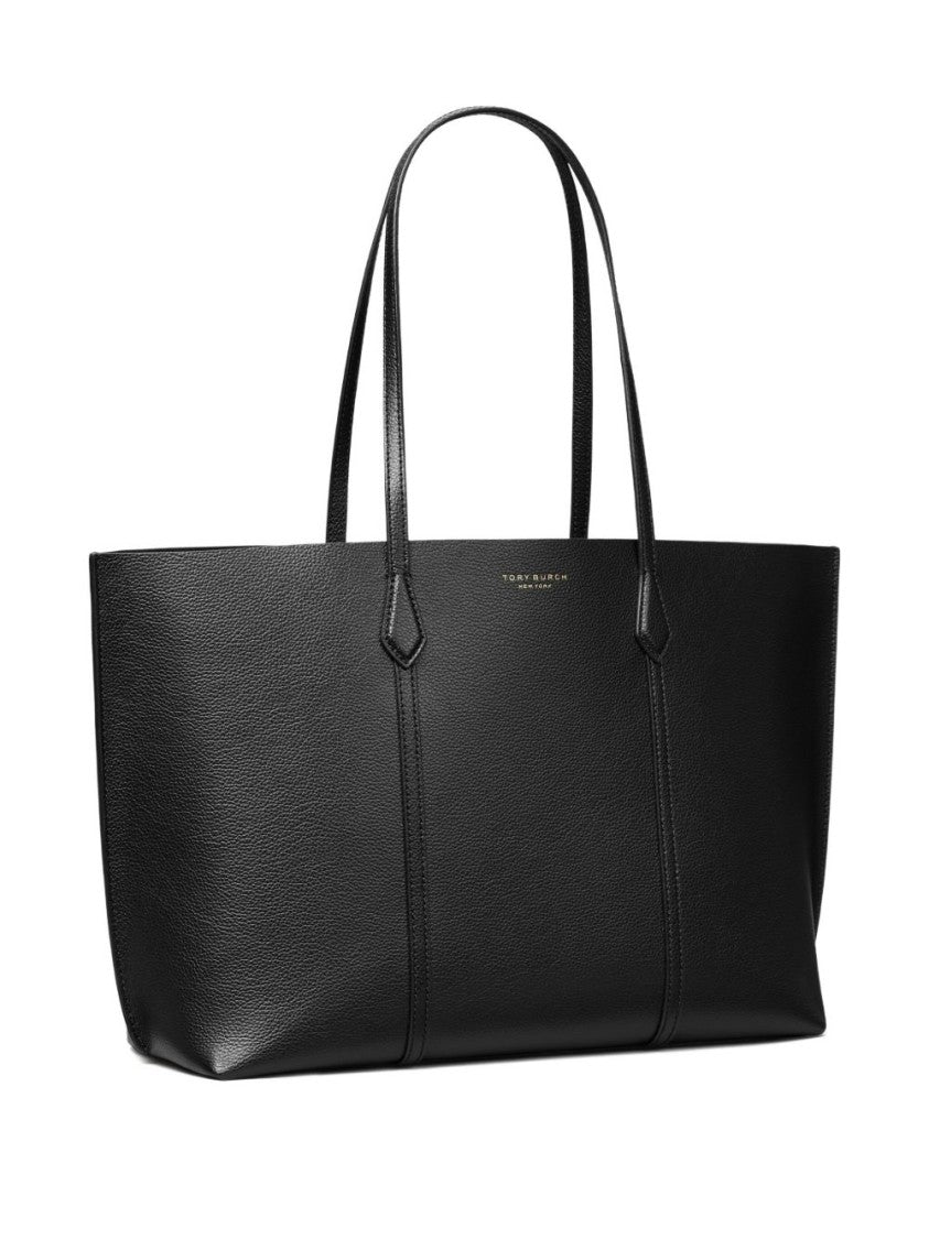 Tory Burch Structured Black Cow Leather Tote Bag