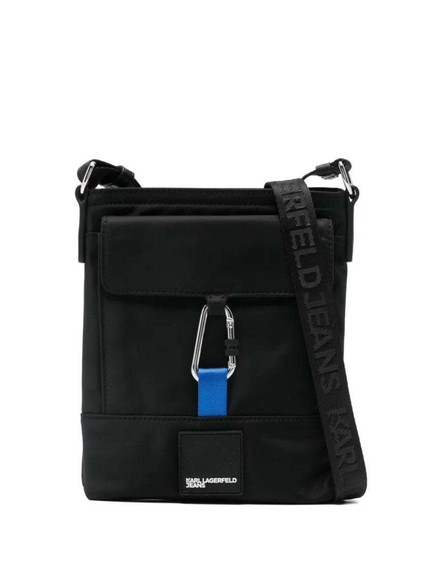 Karl Lagerfeld Minimalist Black Tracolla With Adjustable Strap