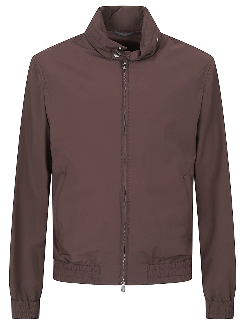 Brunello Cucinelli High Collar Brown Jacket